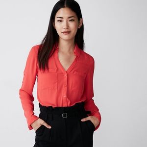 Express Original Fit Portofino Shirt Size S Orange